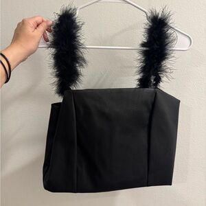 Feather Leather Corset Top